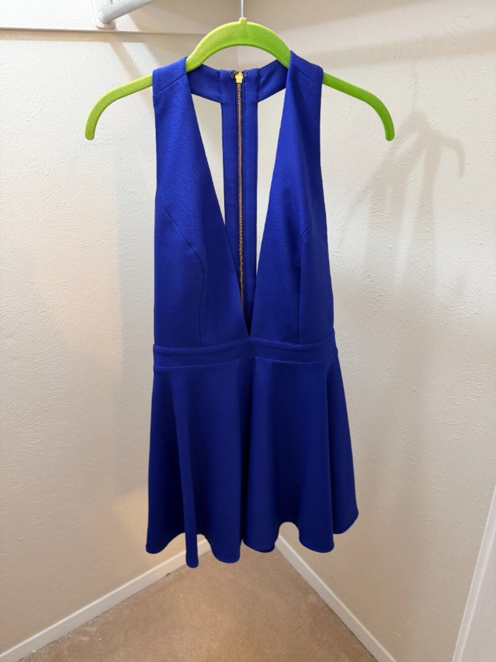 NBD x Naven Twins Royal Blue Plunging V-Neck Party Dress – Size M